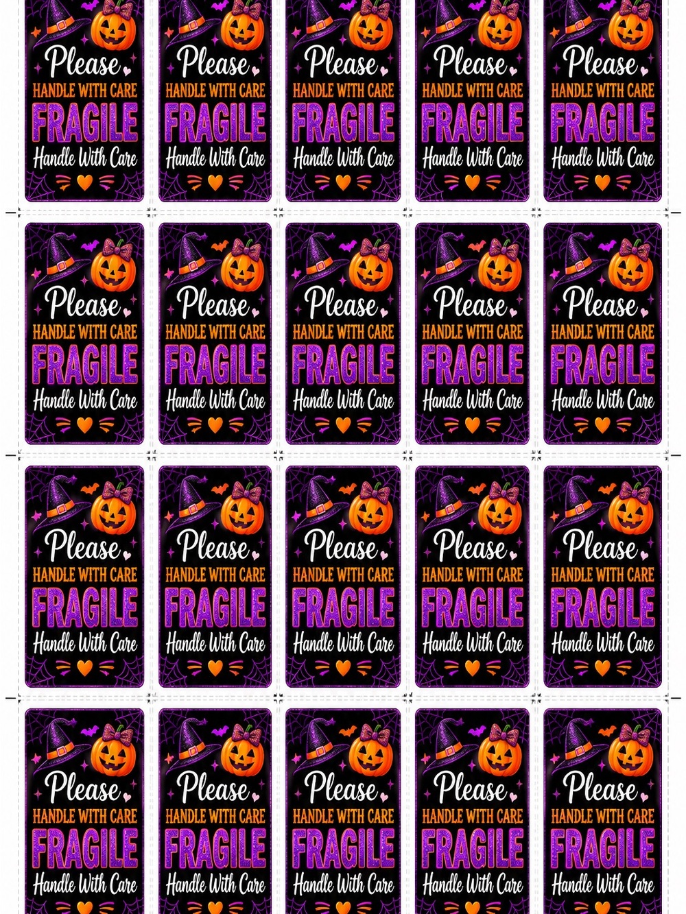 Fragile Halloween Handle With Care Stickers